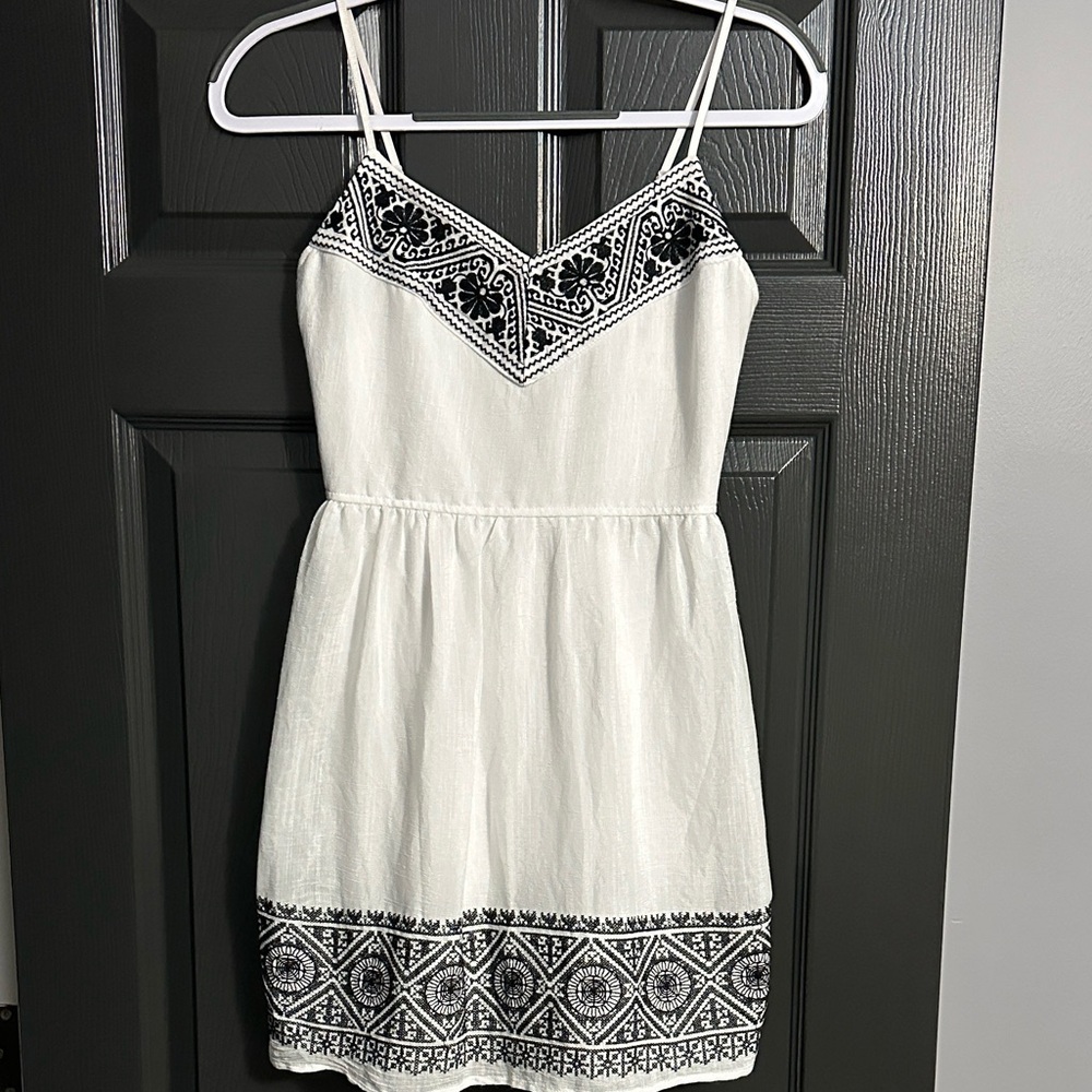 Three pink hearts, white a line dress  size XS